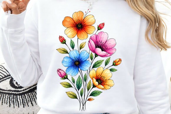 Download Colorful Wildflower Floral Design PNG - Colorful Collection