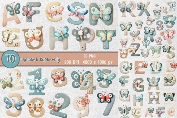 Download Whimsical Alphabet Butterfly Art Print - Art print Collection