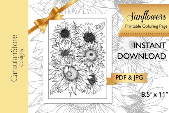 Download Floral Coloring Page, Sunflower Coloring - Floral coloring page Collection