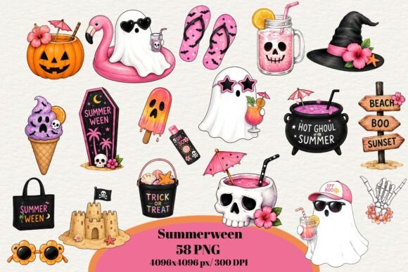 Download Summerween PNG Bundle, Cute Halloween - Png bundle Collection