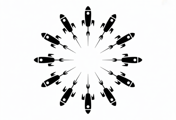 Download Rocket Ship Clipart Radial Design Black - Radial design Collection