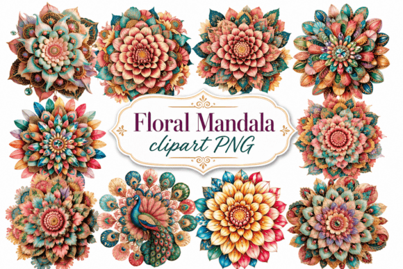 Download Colorful Floral Mandala PNG Set - Colorful Collection